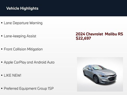 Used 2024 Chevrolet Malibu RS FWD image 4