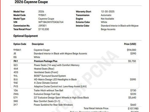 Certified 2026 Porsche Cayenne Coupe AWD/4WD image 12