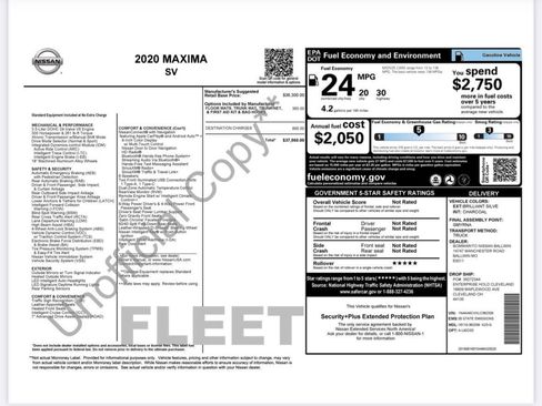 Used 2020 Nissan Maxima 3.5 SV w/ Floor Mat Group image 5