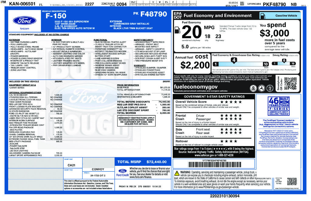 Used 2023 Ford F150 Lariat w/ Max Trailer Tow Package AWD/4WD image 21