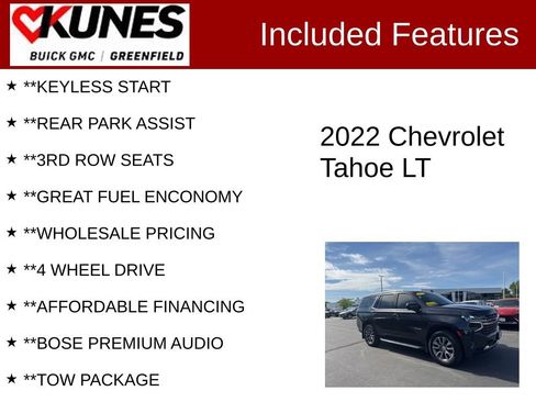 Used 2022 Chevrolet Tahoe LT AWD/4WD image 3