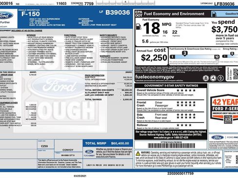 Used 2020 Ford F150 Lariat w/ Equipment Group 502A Luxury AWD/4WD image 9
