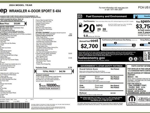 Used 2024 Jeep Wrangler Sport S image 3