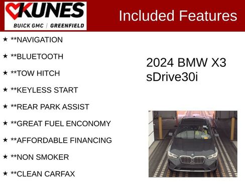 Used 2024 BMW X3 sDrive30i w/ Convenience Package image 3