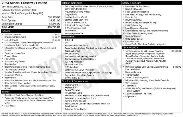 Certified 2024 Subaru Crosstrek 2.5i Limited AWD/4WD image 28