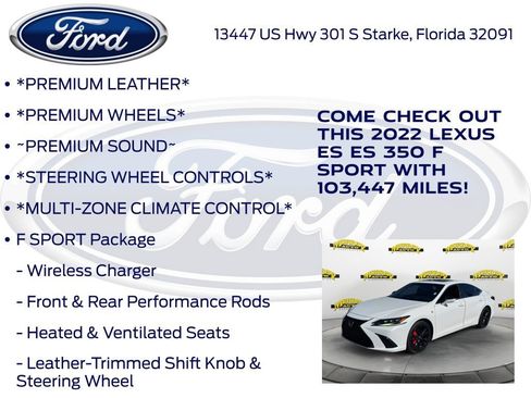 Used 2022 Lexus ES 350 F Sport w/ Accessory Package 2 FWD image 15