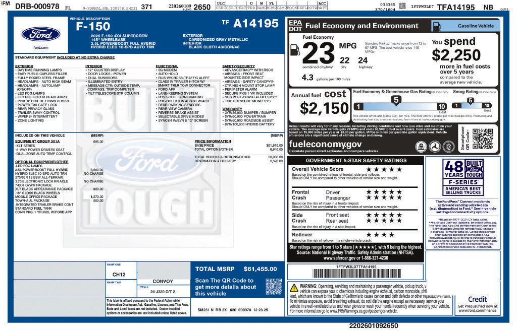 Certified 2026 Ford F150 XLT w/ Mobile Office Package AWD/4WD image 17