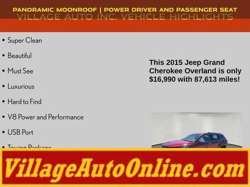 Used 2015 Jeep Grand Cherokee Overland w/ Advanced Technology Group AWD/4WD image 8