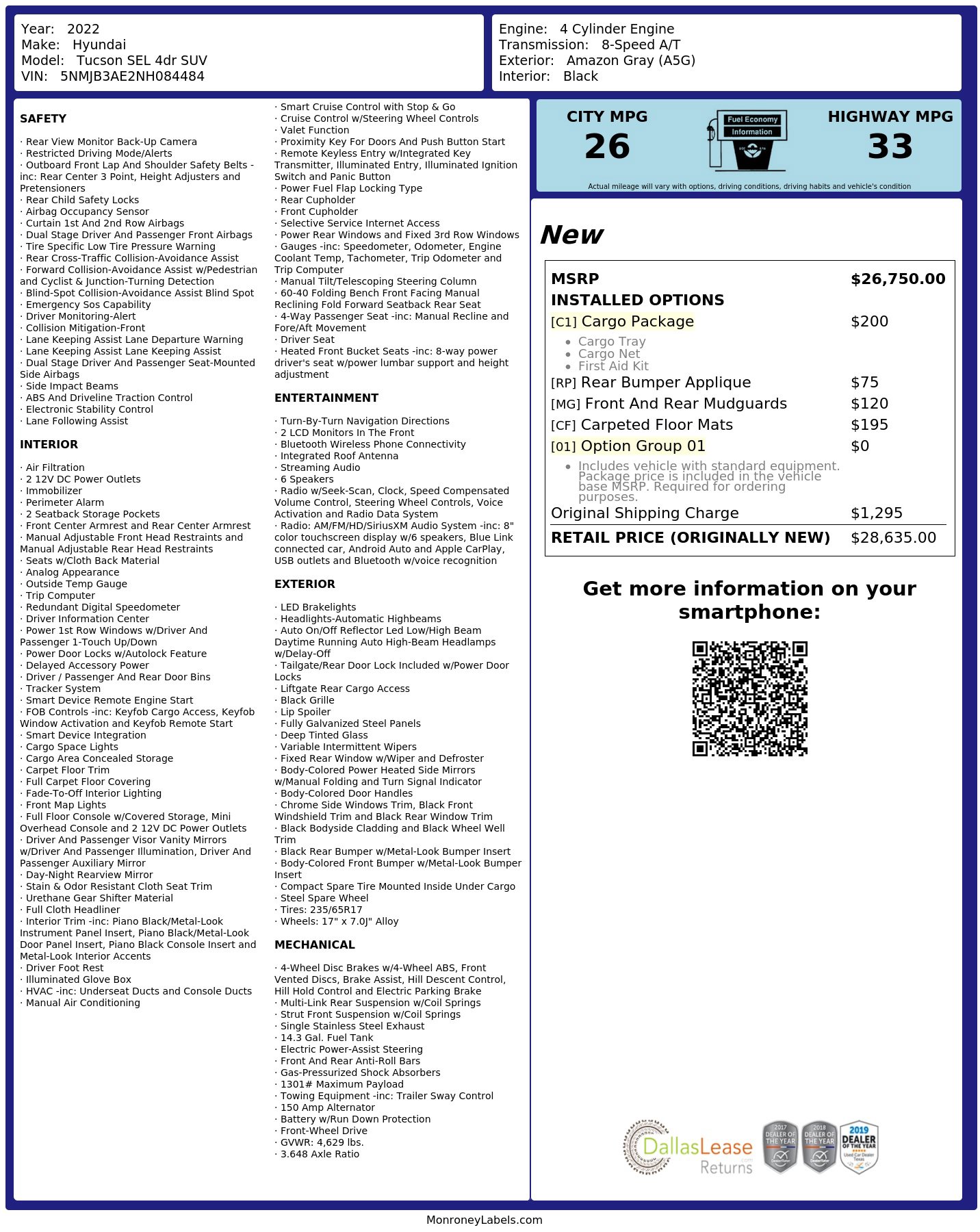 Used 2022 Hyundai Tucson SEL w/ Cargo Package FWD image 3