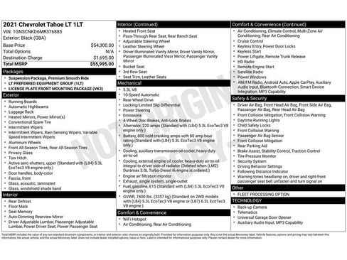 Used 2021 Chevrolet Tahoe LT image 2