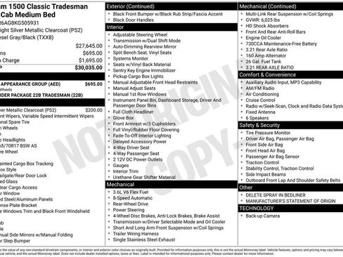Used 2019 RAM 1500 Tradesman w/ Chrome Appearance Group RWD image 4