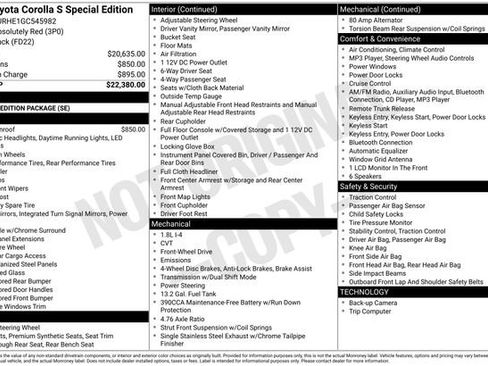 Used 2016 Toyota Corolla S Special Edition image 13