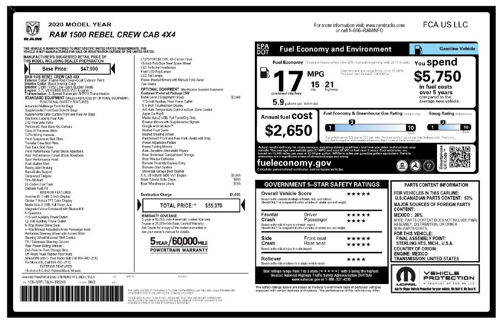 Used 2020 RAM 1500 Rebel w/ Rebel Level 2 Equipment Group AWD/4WD image 4