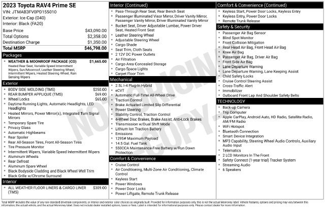 Used 2023 Toyota RAV4 SE w/ Weather & Moonroof Package AWD/4WD image 10