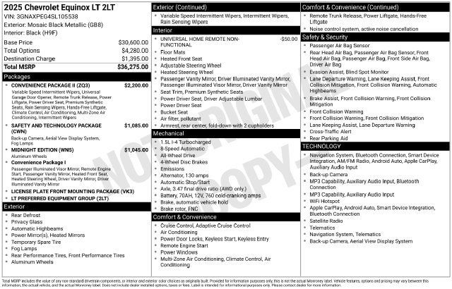 Certified 2025 Chevrolet Equinox LT w/ Convenience Package II AWD/4WD image 6