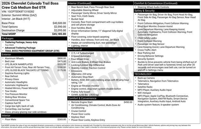 New 2026 Chevrolet Colorado Trail Boss AWD/4WD image 26