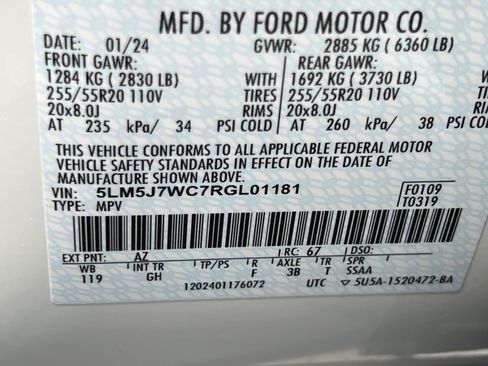 Certified 2024 Lincoln Aviator Reserve w/ Equipment Group 201A RWD image 31
