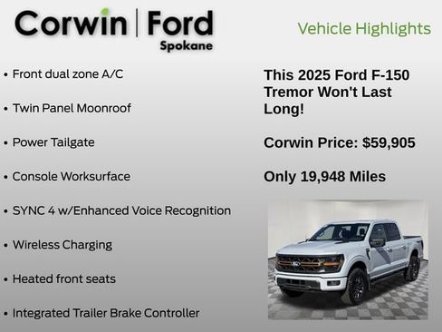 Certified 2025 Ford F150 Tremor w/ Mobile Office Package AWD/4WD image 19