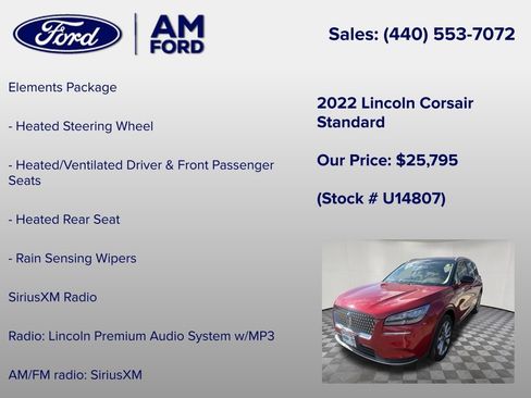 Used 2022 Lincoln Corsair AWD w/ Premium Package image 18