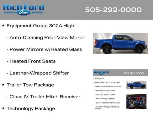 Certified 2023 Ford Ranger XLT w/ Equipment Group 302A High AWD/4WD image 98