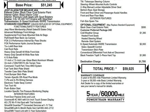 Used 2023 Jeep Gladiator Mojave w/ Cold Weather Group AWD/4WD image 7