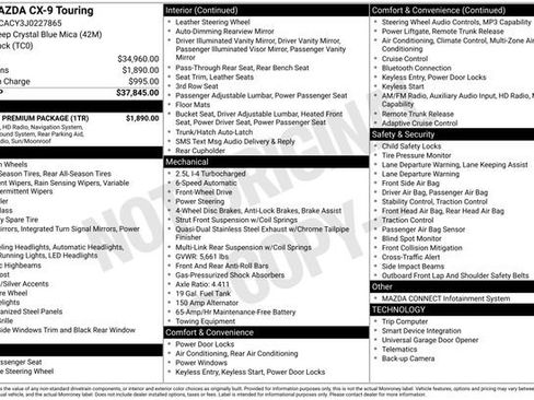 Used 2018 MAZDA CX-9 Touring w/ Touring Premium Package image 11