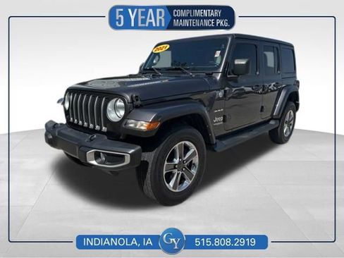 Used 2021 Jeep Wrangler Unlimited Sahara w/ Uconnect 4C Nav & Sound Group AWD/4WD image 1