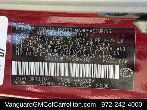 Used 2021 Lexus ES 350 w/ Premium Package FWD image 37