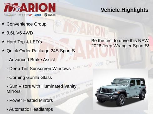 New 2026 Jeep Wrangler Unlimited Sport AWD/4WD image 5