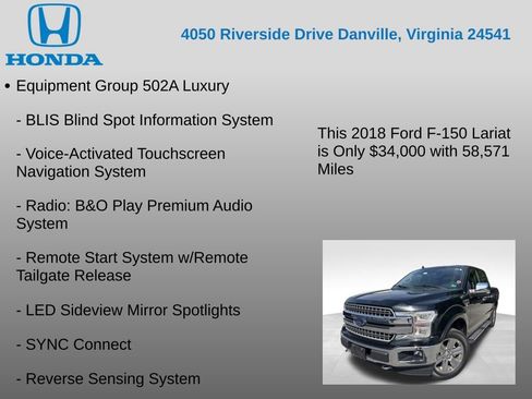 Used 2018 Ford F150 Lariat w/ Equipment Group 502A Luxury AWD/4WD image 7