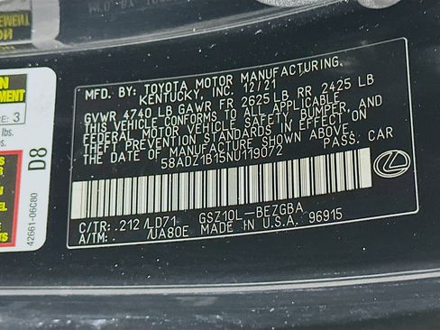 Used 2022 Lexus ES 350 w/ Premium Package image 12