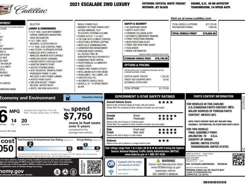 Used 2021 Cadillac Escalade Luxury RWD image 16
