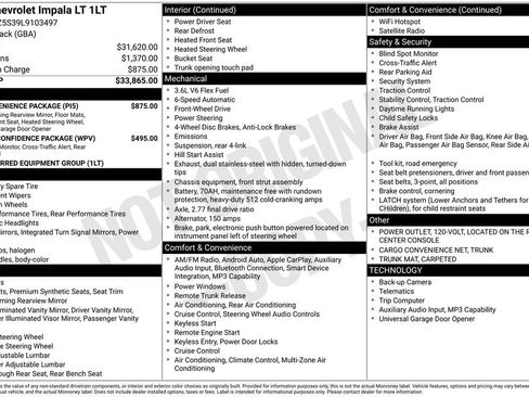 Used 2020 Chevrolet Impala LT w/ LT Convenience Package FWD image 38