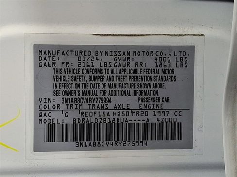 Certified 2024 Nissan Sentra SV w/ Trunk Package image 26