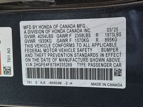 Certified 2025 Honda Civic Sport Touring image 31