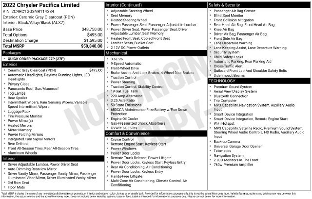 Used 2022 Chrysler Pacifica Limited FWD image 39