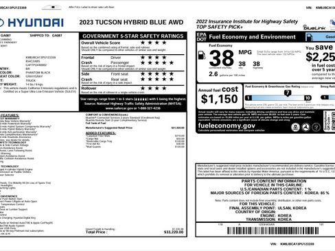 Used 2023 Hyundai Tucson Blue AWD/4WD image 9