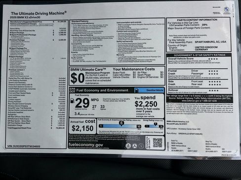 New 2026 BMW X3 xDrive30i w/ Premium Package AWD/4WD image 47