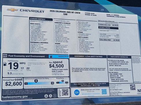New 2026 Chevrolet Colorado W/T AWD/4WD image 17