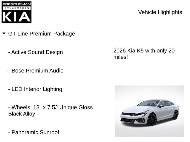 New 2026 Kia K5 GT-Line w/ GT-Line Premium Package AWD/4WD image 7
