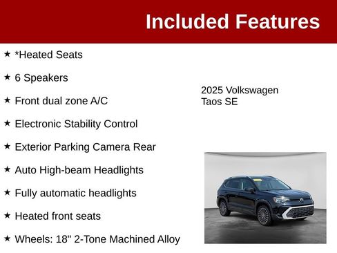 Used 2025 Volkswagen Taos SE FWD image 3