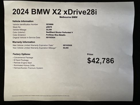 Used 2024 BMW X2 xDrive28i w/ M Sport Package AWD/4WD image 36