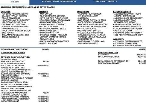 New 2026 Ford Explorer Tremor w/ Tremor Ultimate Package AWD/4WD image 2