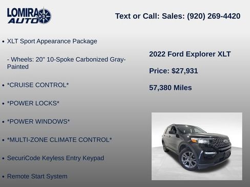 Used 2022 Ford Explorer XLT w/ XLT Sport Appearance Package AWD/4WD image 14
