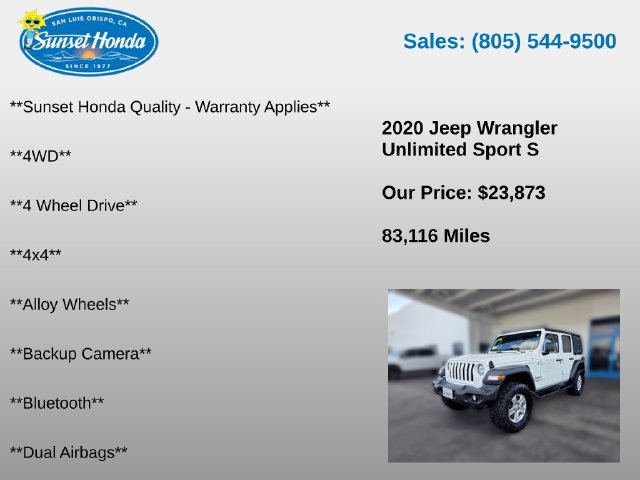 Used 2020 Jeep Wrangler Unlimited Sport S AWD/4WD image 5