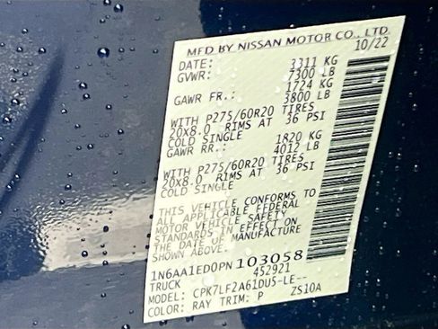 Used 2023 Nissan Titan Platinum Reserve w/ Off Road Protection Package AWD/4WD image 33