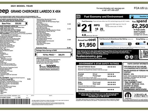 Used 2021 Jeep Grand Cherokee Laredo X AWD/4WD image 2