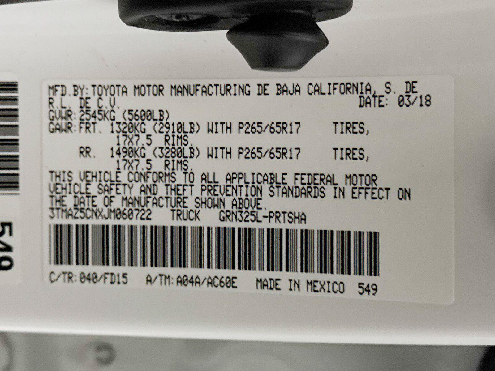 Used 2018 Toyota Tacoma TRD Sport w/ Technology Package RWD image 36