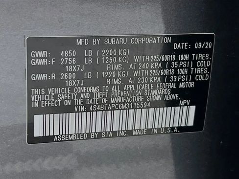 Used 2021 Subaru Outback Touring w/ Popular Package #2 image 35