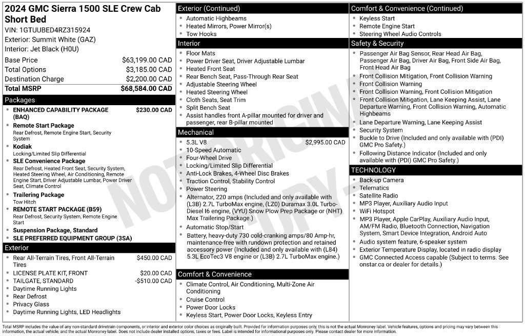 Certified 2024 GMC Sierra 1500 SLE w/ Enhanced Capability Package AWD/4WD image 11